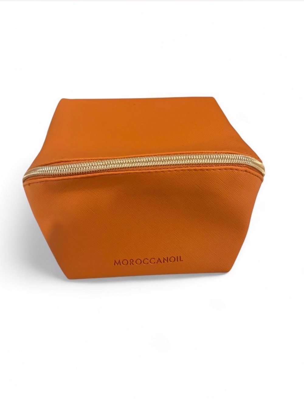 Moroccanoil Orange Cosmetic Travel Pouch with Gold Zip